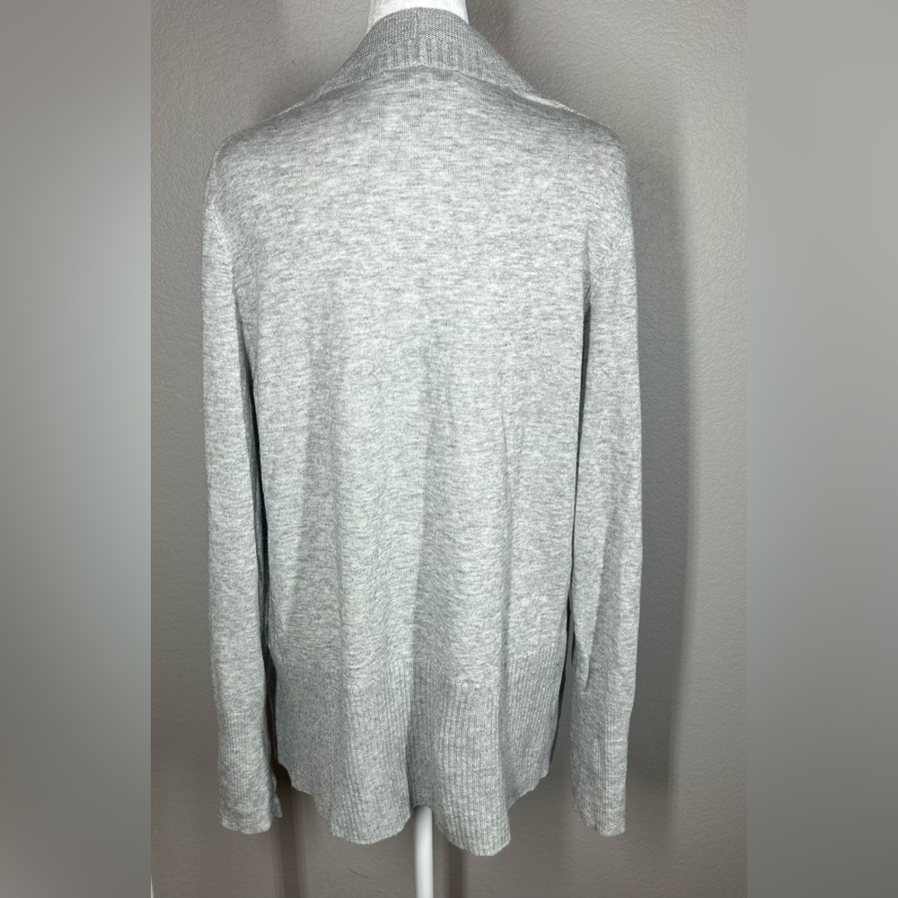 Banana Republic Gray Knit Open Cardigan Sweater Sz XL Eclectic Grandma Grandpa - Picture 7 of 15